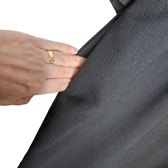 Talbots Womens Size 12 Black Sheath Midi Dress Sheer Sleeves Wool Blend Formal - Picture 4 of 8